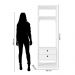 Módulo Guarda Roupa Closet 58cm Com 2 Gavetas Titan Branco Velluto - Móveis Leão