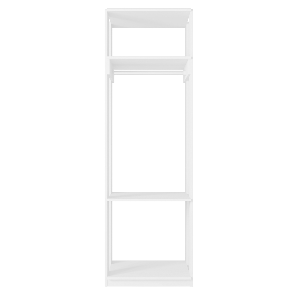 Módulo Guarda Roupa Closet 58cm Com Prateleiras Titan Branco Velluto - Móveis Leão