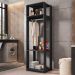 Módulo Guarda Roupa Closet 58cm Com Prateleiras Titan Preto Velluto - Móveis Leão