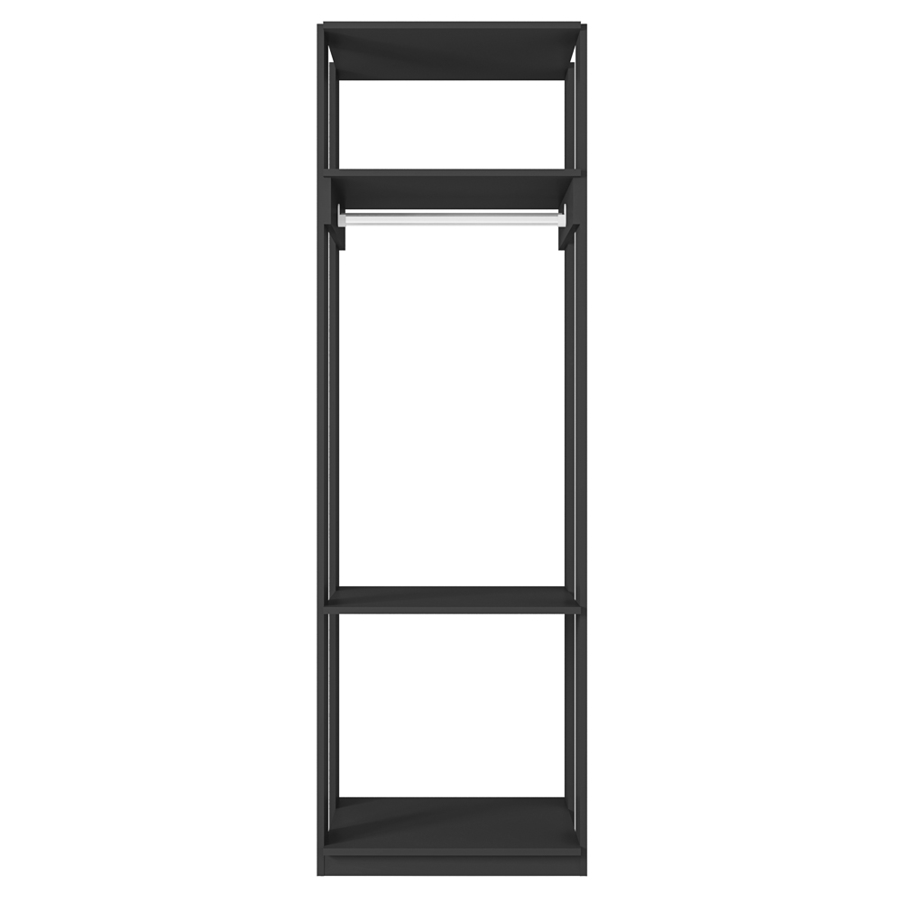 Módulo Guarda Roupa Closet 58cm Com Prateleiras Titan Preto Velluto - Móveis Leão