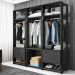 Módulo Guarda Roupa Closet Casal 1 Porta 2 Gavetas Titan Preto Velluto - Móveis Leão
