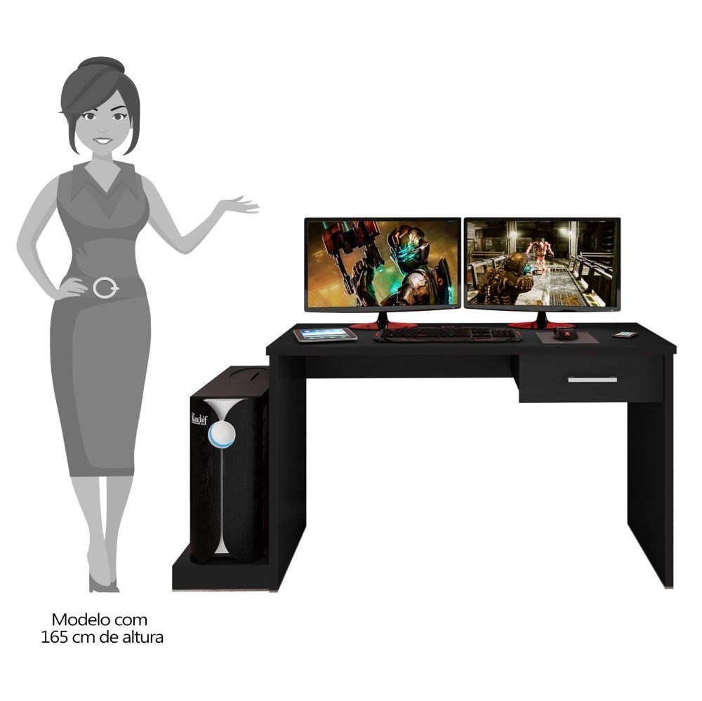 Mesa Computador PC Notebook Desk Gamer TUF DRX 9000 Preto/Vermelho - Móveis Leão