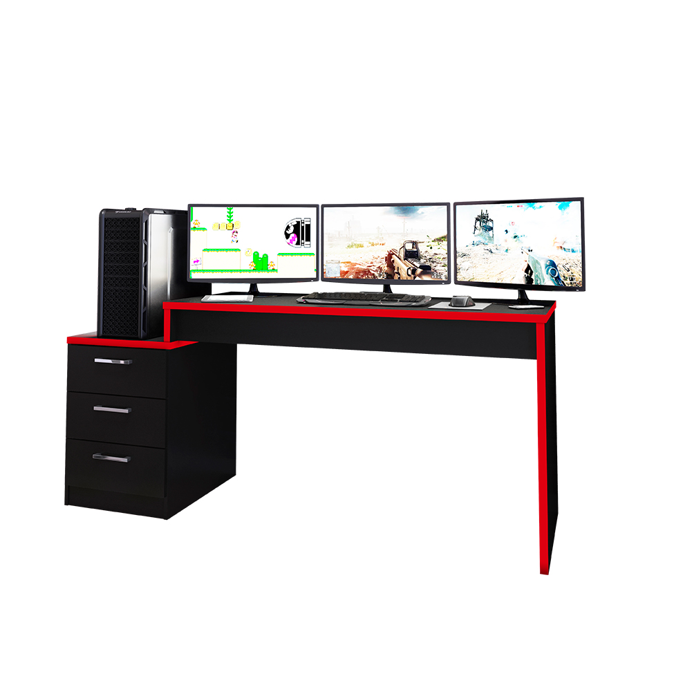 Mesa Gamer DRX Turbo 3 GV Preta e Vermelha