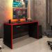 Mesa Gamer com 1 Gaveta e Suporte para CPU DRX-9000 Preto/Vermelho