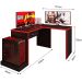 Mesa Gamer com Extensor em L e 1 gaveta DRX-9000 Preto/Vermelho