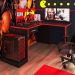 Mesa Gamer com Extensor em L e 1 gaveta DRX-9000 Preto/Vermelho