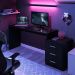 Mesa Gamer com Regulagem de Altura e Gaveteiro DRX-5000 Preto