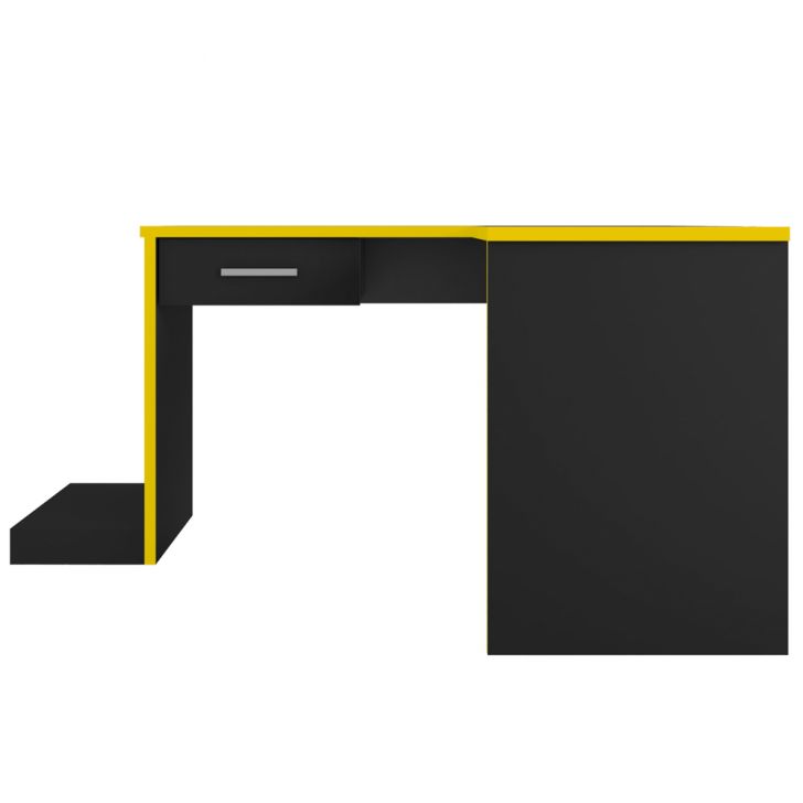 Mesa Gamer em L Para Computador DRX9000 Preto/ Amarelo - Móveis Leão