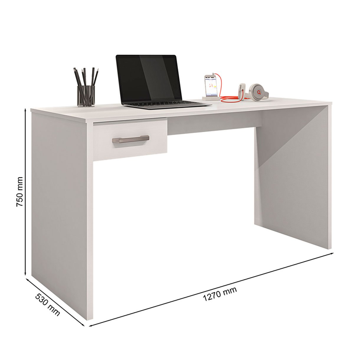 Mesa para Computador com 1 Gaveta Gávea Branco