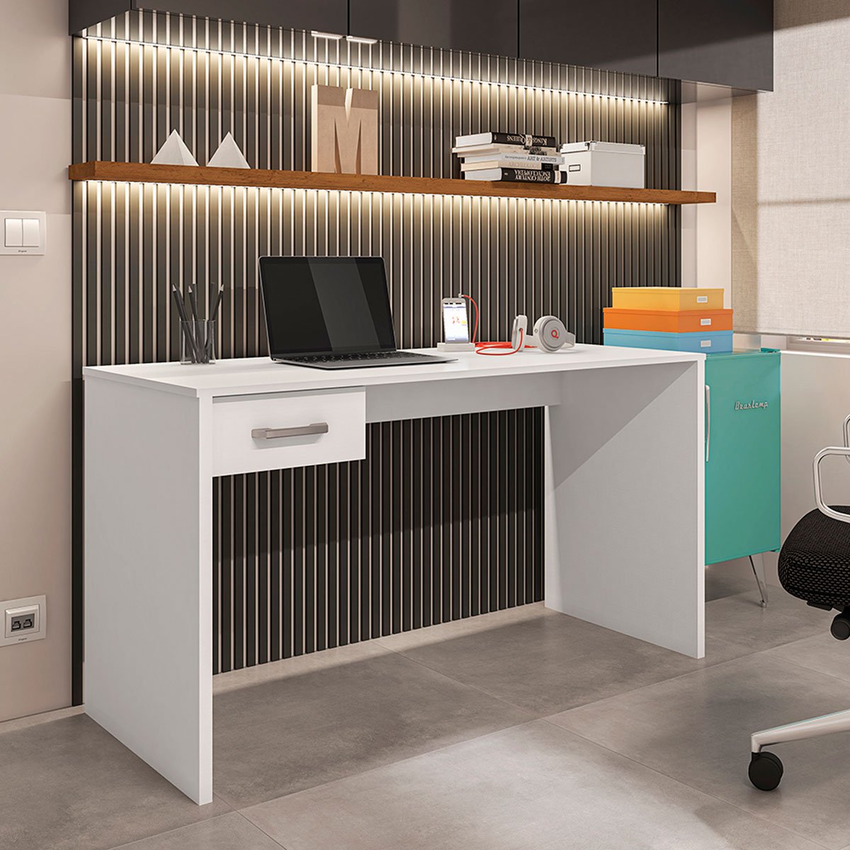 Mesa para Computador com 1 Gaveta Gávea Branco