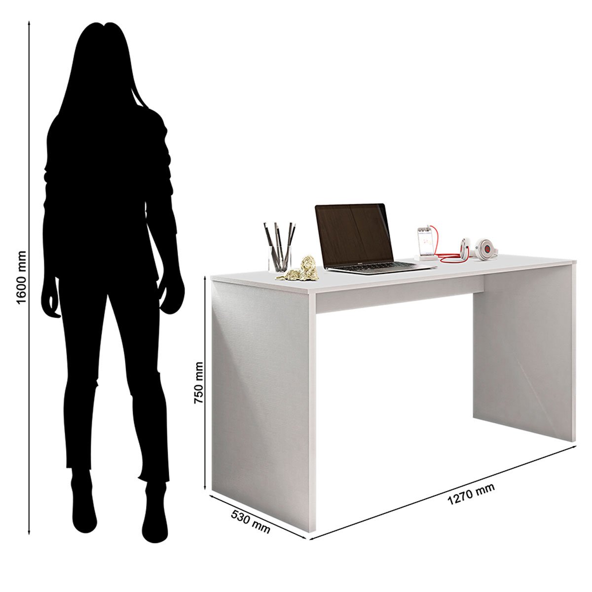 Mesa para Computador/Notebook Reforçada Gávea Branco