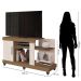Rack para Tv até 42 Polegadas 1 Porta 2 Nichos Aurora Carvalho Oak/Off White