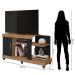 Rack para Tv até 42 Polegadas 1 Porta 2 Nichos Aurora Nature/Grafite Perolizado
