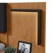 Cabeceira Casal 160cm 2 Mesas de Cabeceira com LED Calitan - Lopas Amendoa Clean/Preto Fosco