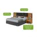 Cabeceira Casal 160cm 2 Mesas de Cabeceira com LED Calitan - Lopas Amendoa Clean/Preto Fosco