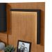 Cabeceira Casal 160cm 2 Mesas de Cabeceira com LED Calitan - Lopas Amendoa Clean/Preto Fosco
