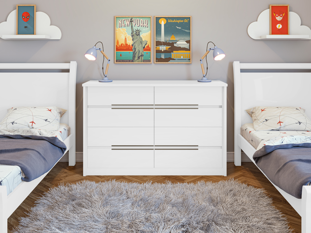 Comoda Urban 8 Gavetas - Lopas Branco