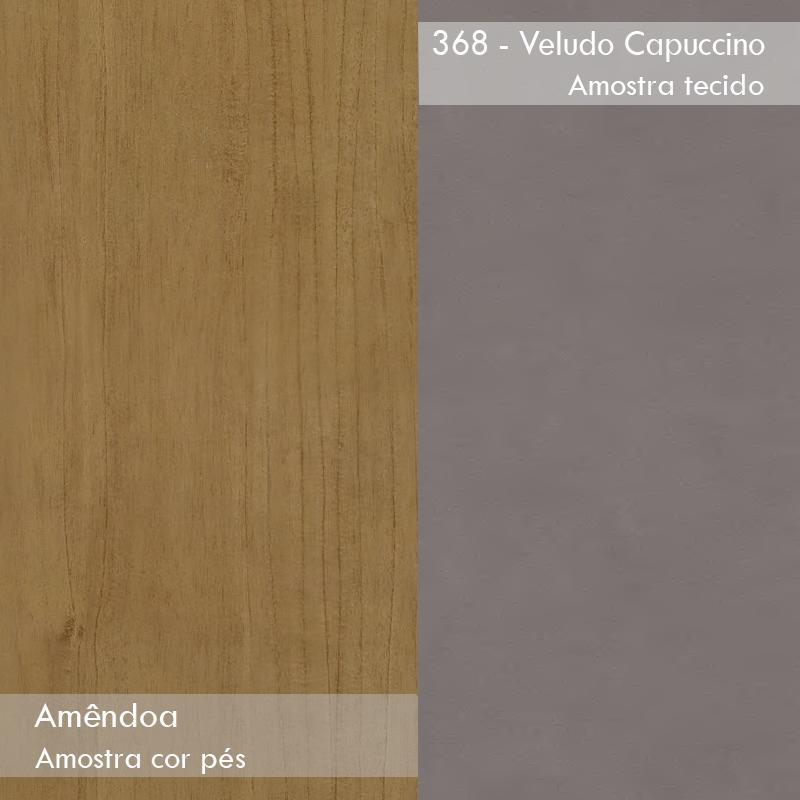 Conjunto 2 Cadeiras Athenas Amêndoa/Veludo Capuccino - Móveis Lopas