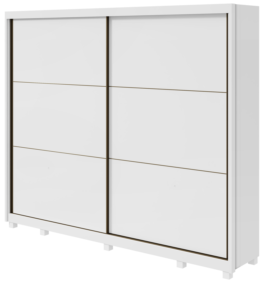 Guarda-Roupa Casal 2 Portas de Correr 6 Gavetas Toronto com Pés - Lopas Branco