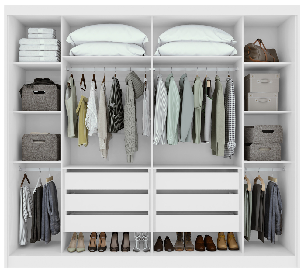 Guarda-Roupa Casal 2 Portas de Correr 6 Gavetas Toronto com Pés - Lopas Branco