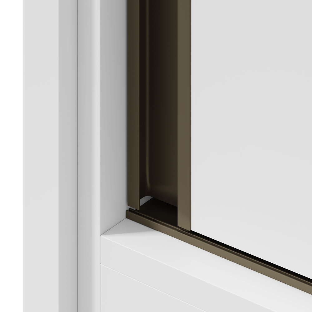 Guarda Roupa Casal 3 Portas 6 Gavetas Spazio com 1 Porta Glass com Pés Lopas Branco