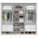 Guarda Roupa Casal 3 Portas 6 Gavetas Spazio com 1 Porta Glass com Pés Lopas Branco