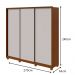 Guarda Roupa Casal 3 Portas 6 Gavetas Spazio com 1 Porta Glass com Pés Lopas Frassino/Off White
