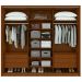 Guarda Roupa Casal 3 Portas 6 Gavetas Spazio com 1 Porta Glass com Pés Lopas Frassino/Off White