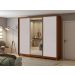 Guarda Roupa Casal 3 Portas 6 Gavetas Spazio com 1 Porta Glass com Pés Lopas Frassino/Off White