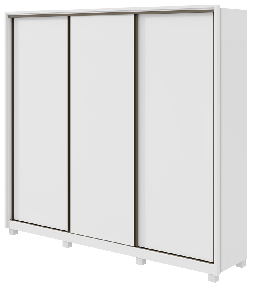 Guarda Roupa Casal 3 Portas de Correr 6 Gavetas 270 Spazio sem Espelho com Pés - Lopas Branco