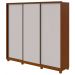 Guarda Roupa Casal 3 Portas de Correr 6 Gavetas 270 Spazio sem Espelho com Pés - Lopas Frassino/Off White
