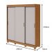 Guarda Roupa Saion 3 Portas com Pés 1 Porta Glass - Lopas Amendoa Clean/Off White