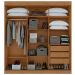 Guarda Roupa Saion 3 Portas com Pés 1 Porta Glass - Lopas Amendoa Clean/Off White
