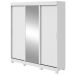 Guarda Roupa Saion 3 Portas com Pés 1 Porta Glass - Lopas Branco