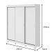 Guarda Roupa Saion 3 Portas com Pés 1 Porta Glass - Lopas Branco