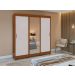 Guarda Roupa Saion 3 Portas com Pés 1 Porta Glass - Lopas Frassino/Off White