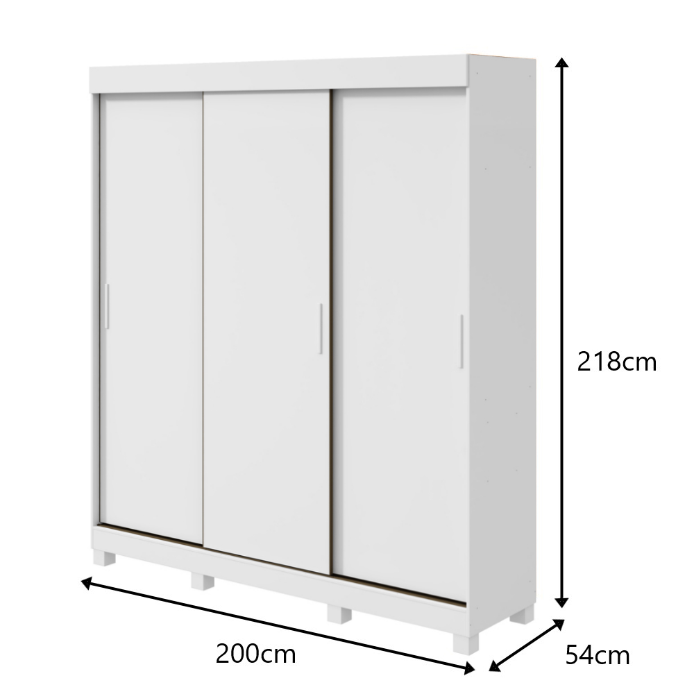Guarda Roupa Saion 3 Portas sem Espelho com Pés - Lopas Branco