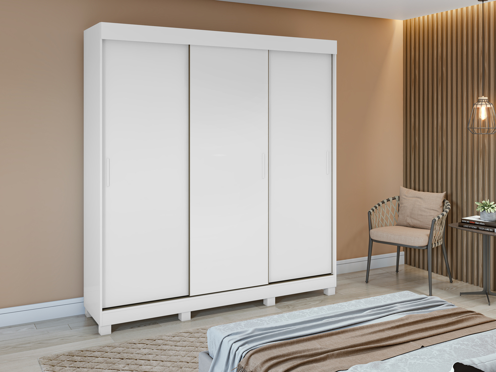 Guarda Roupa Saion 3 Portas sem Espelho com Pés - Lopas Branco