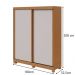 Guarda-Roupas Casal 2 Portas 2 Gavetas Zeine com Pés com Espelho - Lopas Amendoa Clean/Off White