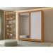 Guarda-Roupas Casal 2 Portas 2 Gavetas Zeine com Pés com Espelho - Lopas Amendoa Clean/Off White