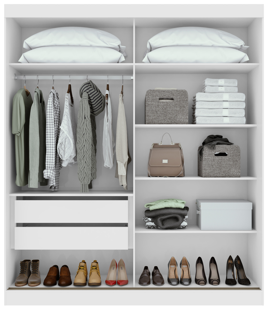 Guarda-Roupas Casal 2 Portas 2 Gavetas Zeine com Pés sem Espelho - Lopas Branco