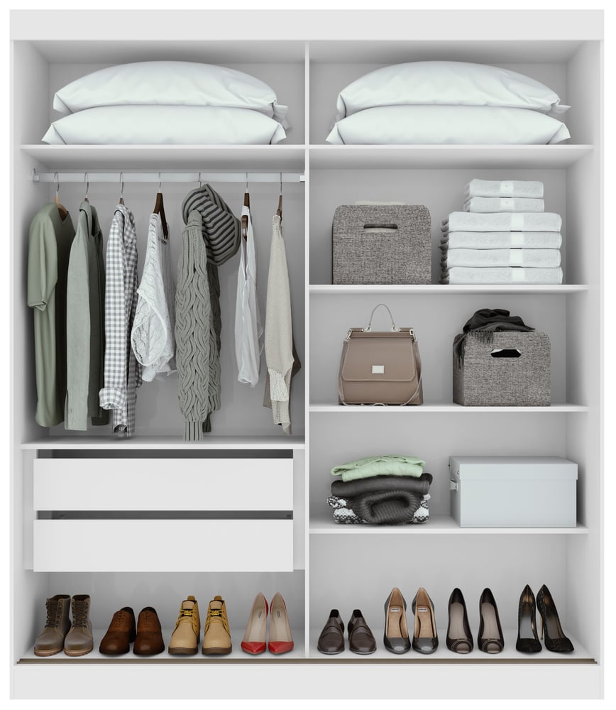 Guarda-Roupas Casal 2 Portas 2 Gavetas Zeine com Pés sem Espelho - Lopas Branco
