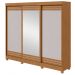 Guarda-Roupas Casal Nice 3 Portas 1 Espelho 4 Gavetas Flex com Pés - Lopas Amendoa Clean/Off White
