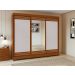 Guarda-Roupas Casal Nice 3 Portas 1 Espelho 4 Gavetas Flex com Pés - Lopas Amendoa Clean/Off White