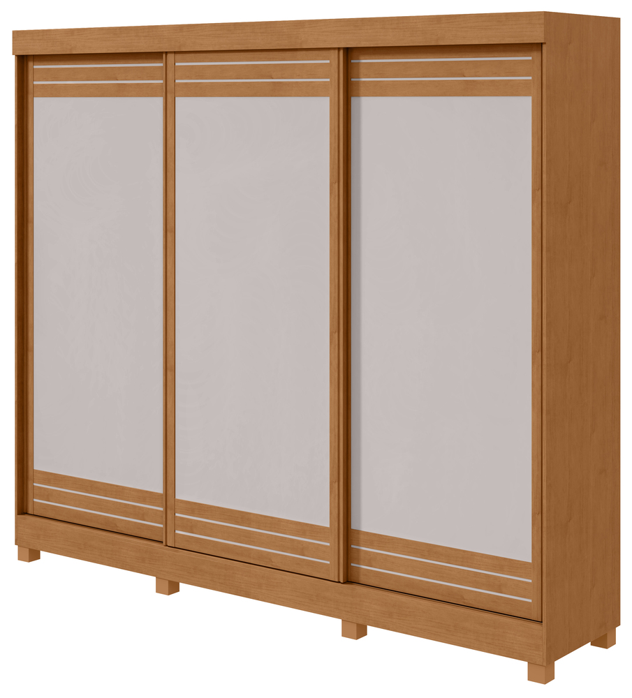 Guarda-Roupas Casal Nice 3 Portas 4 Gavetas Flex com Pés  s/ kit - Lopas Amendoa Clean/Off White