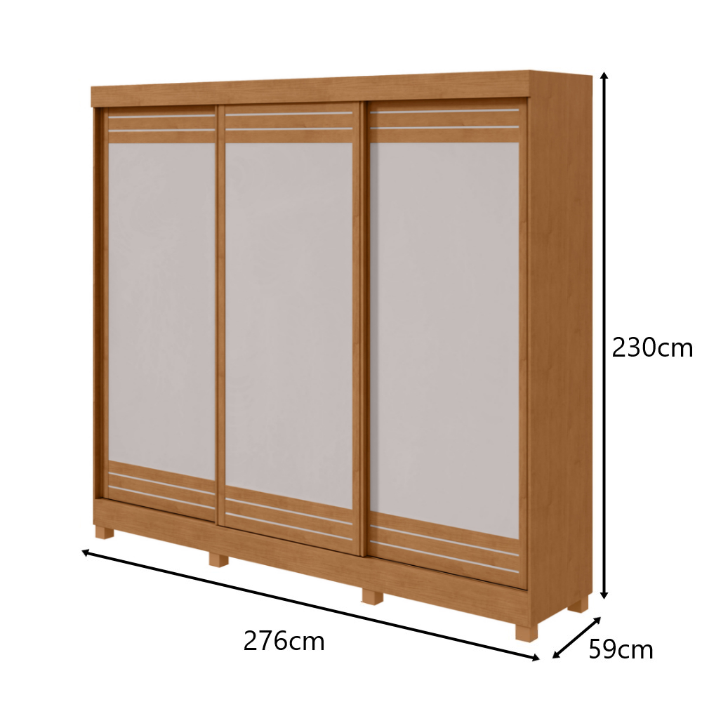 Guarda-Roupas Casal Nice 3 Portas 4 Gavetas Flex com Pés  s/ kit - Lopas Amendoa Clean/Off White