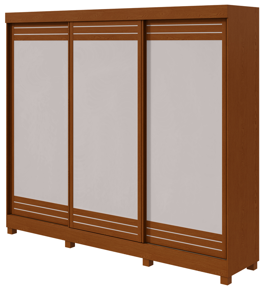 Guarda-Roupas Casal Nice 3 Portas 4 Gavetas Flex com Pés  s/ kit - Lopas Frassino/Off White