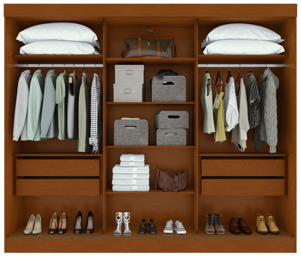 Guarda-Roupas Casal Nice 3 Portas 4 Gavetas Flex com Pés  s/ kit - Lopas Frassino/Off White