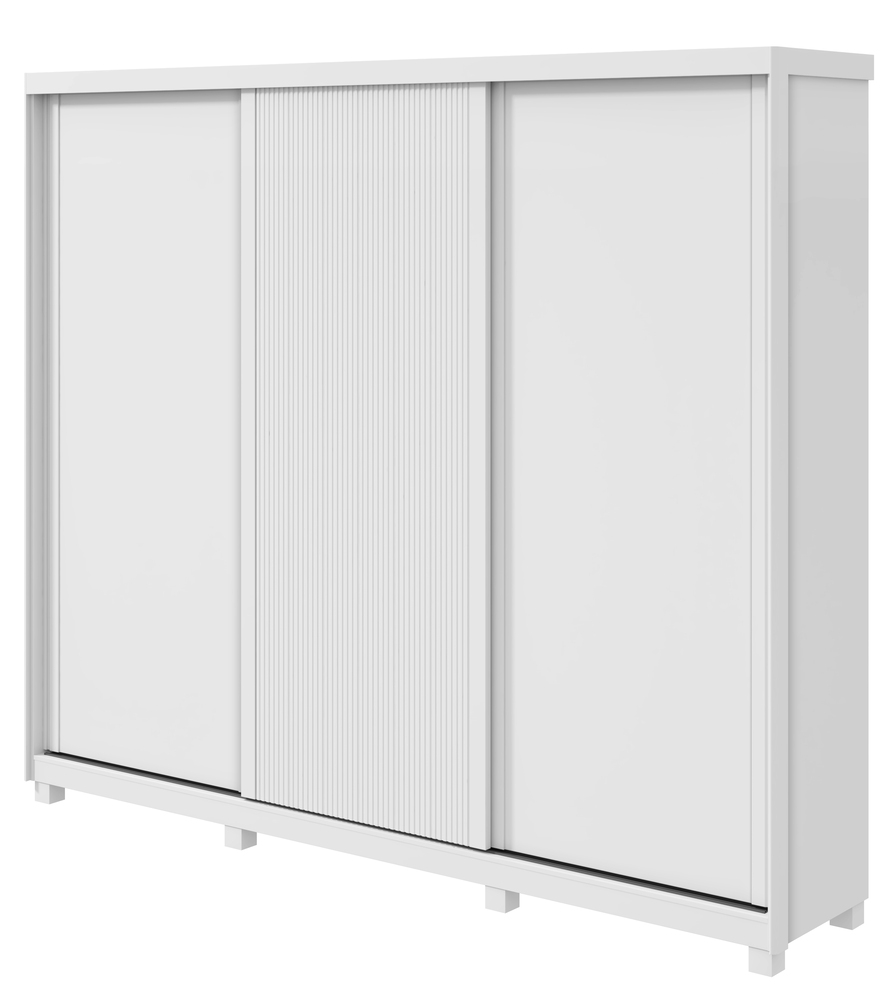Guarda-Roupas Ollie 274cm 3 Portas 3 Gavetas 7 Prateleiras sem Espelho com Pés 1GAV3 - Lopas Branco
