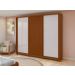 Guarda-Roupas Ollie 274cm 3 Portas 3 Gavetas 7 Prateleiras sem Espelho com Pés 1GAV3 - Lopas Frassino/Off White